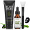 Maschera Viso Peel Off Per Punti Neri, SHVYOG 3 in 1 Maschera al Carbone per La Rimozione dei Punti Neri con Pennello e Siero Dell'albero del Tè, Sporco, Acne, Restringimento dei Pori (100 g + 30 ml)