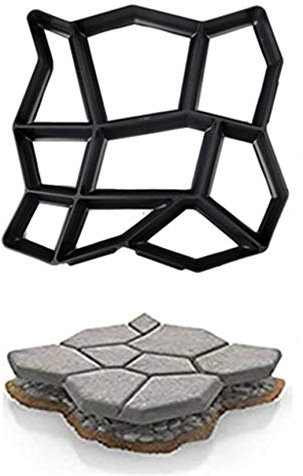 RRMMAN Concrete Molds Large Size Cement Molds and Forms, RReusable Patio Concrete Paving Garden Path Molds for DIY Paving Brick Rock Stepping Stone (B)
