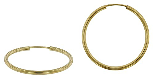 trendor Damen Ohrringe Gold 333 / 8K Creolen Breite 2 mm Ø 30 mm 51170