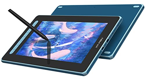 XP-PEN Artist 12 2. Generation Grafiktablett mit Display 11,9 Zoll 127% sRGB Farbraum mit X3 Smart-Chip batterielosem Stift für Illustration und Bildbearbeitung (Blau)