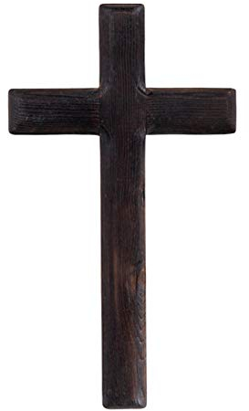 Anwangda Wandmontiertes Holzkreuz, christliches Design, 26 cm, Holzkreuze für Party, Meditation, Geschenk für Schlafzimmer, Badezimmer, Wohnzimmer, Büro, Küche (schwarz)
