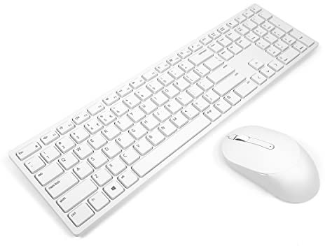 Dell KM5221W Pro Wireless Keyboard and Mouse Set, UK (QWERTY), 2.4GHz, 128-bit AES Encryption, 4000dpi, WHITE