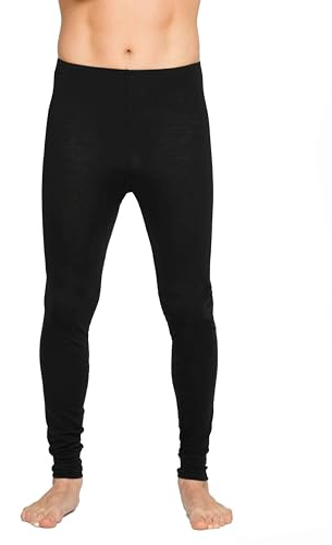 Brass Monkeys - 100% Merino Wool - Made in New Zealand - Mens Long Johns Thermal Pants V2 - All Black, 3XL, XXXL