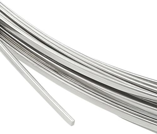 BENECREAT 19 Gauge /1mm 304 Edelstahl-Flachdraht, 7 m 2 mm Breiter Basteldraht Aus Metall, Biegbarer Stahldraht Für Schmuckherstellung, Lünettenrahmen Aus Harz, Blumenarrangements