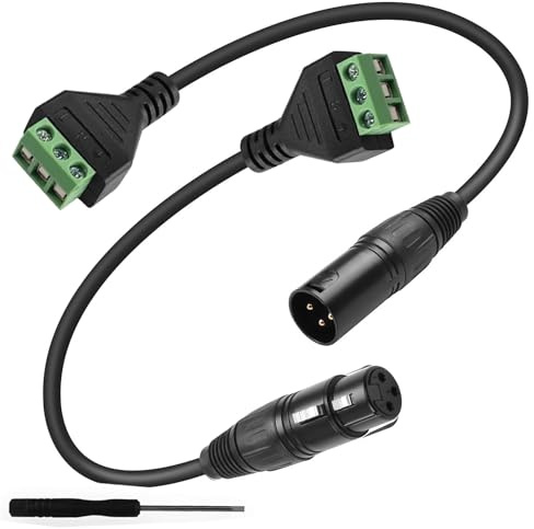 RUNCCI-YUN Conectores XLR de 3 pines macho/hembra,enchufe de cable de micrófono,XLR a 3 pines Terminal de Tornillo Cable Micrófono