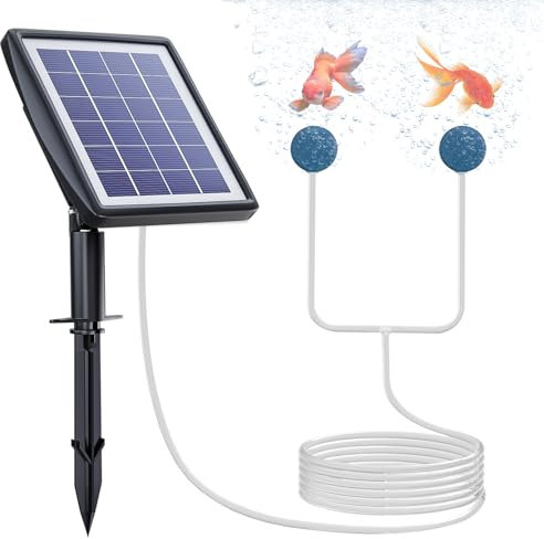 PChero Solar Teichbelüfter, 2200mAh Teichbelüfter Akku Solar Sauerstoffpumpe Aquarium Luftpumpe Effektive Sauerstoffversorgung für Outdoor Teich Garten Hydrokultur, Belüfterpumpe, Teichpflege