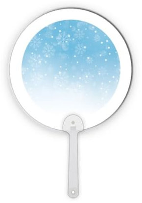 no/no snow snowflake weather blue plastic round handheld fan decorations craft