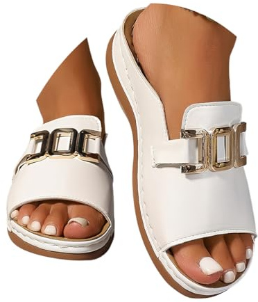 ticticlily Sandales Orthopédique Femmes Compensées Confortable Pantoufles été Chaussures Bout Ouvert