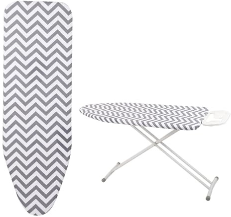 Ironing Board Cover, 150 x 50 cm 100% Cotton Cover Thick Padding Resist Scorching and Staining Adjustable Size Iron Board Cover for Ironing Boards Cord Twister, Ironing Cloth, Comfort Padding