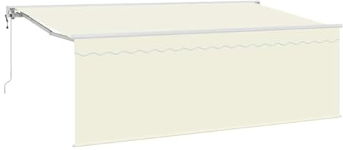 LKJephalotrop Tenda da sole retrattile, 350 x 200 cm, con braccio articolato, con controllo stabile, telaio in alluminio e tessuto in poliestere, per terrazza, giardino e esterni, ombreggiatura