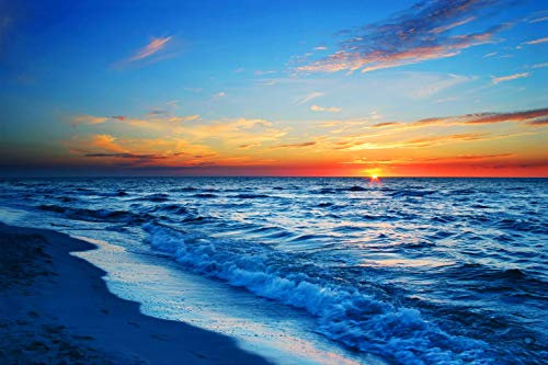 1000 Pieces Wooden Jigsaw Puzzle for Adults, Family or Elderly, Hawaiian Sunset Beach Puzzles, Art Home Decor DIY Funny Parent-Child Educational Game Toy Sunset Puzzle Gift for Mom, Wife, Friend
