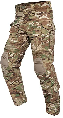 YEVHEV G3 Combat Pants Tactical Trousers Military Apparel Camouflage Clothing Paintball Gear with Knee Pads for Men (US, Alpha, Medium, Regular, Regular, Camouflage)