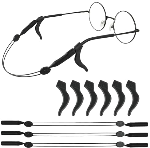 Amabro 3 Stück Brillenband Sport,Brillenhalter Ohr,Brillenband Schwimmfähig Herren Sonnenbrillen Brillen Band Ohrbügel Verstellbares Sportbrillenband Ohrgriffhaken Sonnenbrillenband für Frauen Männer