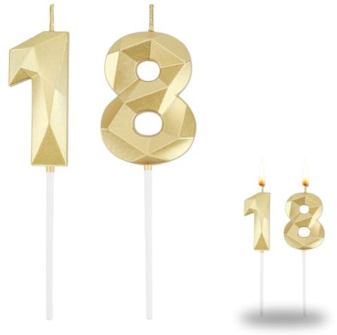 Bomtop Candela 3D Numero 18 - Decorazioni per Feste da Compleanno