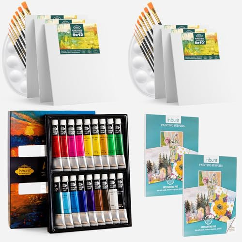 Paint Set, Acrylic Paints Set - 18 Colors Acrylic Paints, 6 Canvas Panles, Painting Supplies for Adults