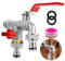 Mineup Wasserhahn Garten 1/2 Zoll, Doppel Wasserhahn mit 3/4 Zoll Doppel Auslaufhahn, Messing Kugelhahn Aussen, Rost und Frostsicher, Frostsicher Auslaufhahn für Garten, Waschmaschin