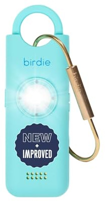 She’s Birdie 3.0 New Version – The Original Personal Safety Alarm for Women by Women–Loud Siren, Flash Light and Rechargeable Battery in a Variety of Colors (Aqua Blue)