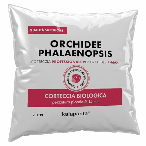 Kalapanta – Substrat Professionnel pour orchidées Phalaenopsis, 2 litres, écorce de pin Maritime 5–15 mm, 100 % Naturelle, prêt à l’Emploi, écologique