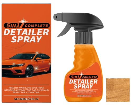 Spray Detergente per Auto | Spray Pulitore Auto - 120ml con Micofibra per Proteggere Carrozzerie e Superfici Interne con Finitura Brillante e Durevole