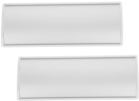Cabilock Lot de 2 Plaques de Porte Nominatives en Alliage D’Aluminium Argenté 21X8 CM Plaques Galbées pour Bureau et Commerce D’Entrée Résistante et Facile à Installer