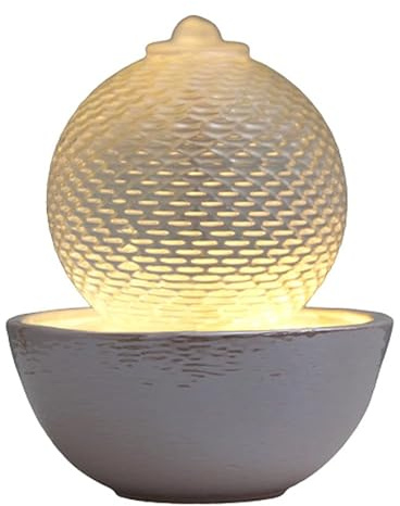 Luminexia Fountains,Fountain,Water Feature,Desktop Fountain,Indoor Fountains,Feng Shui Water Fountain,Glass Ball Shaped,Ornament For Home Decor,Yoga,SPA Meditation