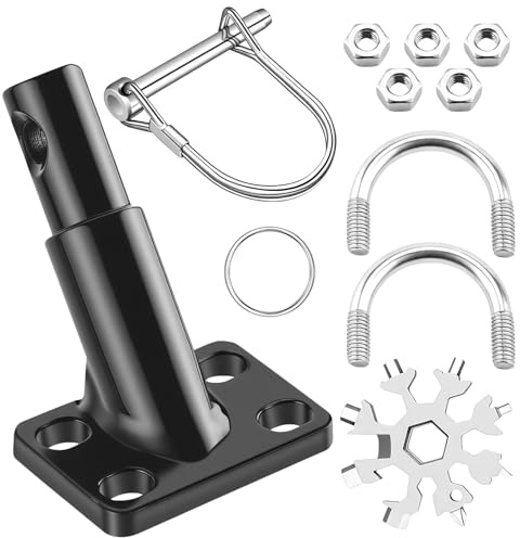 Gancio Rimorchio Bicicletta Universale, Adattatore Rimorchio per Bici, Attacco Rimorchio con Perno di Sicurezza, Staffe a U e Utensile Multifunzione a Fiocco di Neve