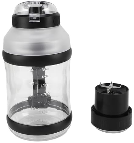 Generic Licuadora de Jugo de Viaje con 6 Cuchillas Filos para Batidos y Preparación de Alimentos para Bebés con Capacidad de 2 Litros y Batería de 4000 MAh para Entusiastas del Gimnasio (BLACK)