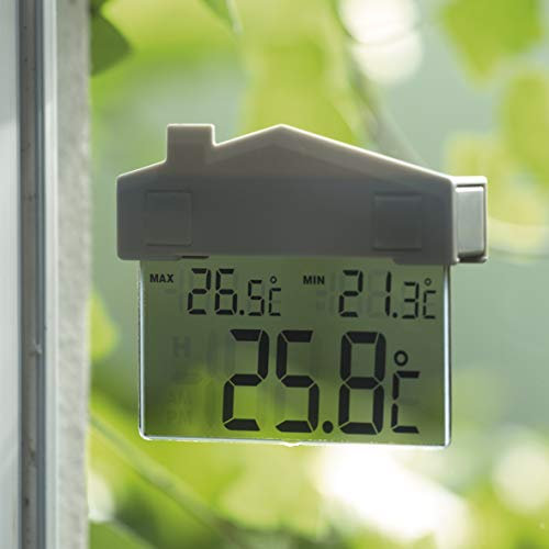 Möller-Therm termometro Digitale da Finestra, 110 x 90 mm, Colore: Grigio, Taglia Unica