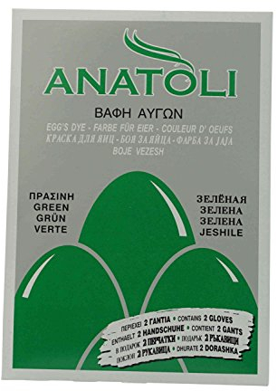 Anatoli Eierfarbe aus Griechenland grün 3g lebensmittelecht - Grüne Eier Farbe inklusive Handschuhe - griechische Ostern