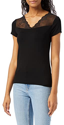 Morgan T-shirt ajusté avec empiècement dentelle