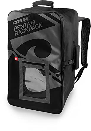 Cressi Penta Backapck Mochilas Hydrosports para Transportar Material, Unisex Adulto, Negro, 90 L