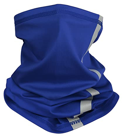 (Pris/varje) Muka synlighet reflekterande säkerhet nackskydd sydd ansikte scarf solskydd balaklava, 45 cm L x 9 7/8 tum B, BLÅ, en storlek