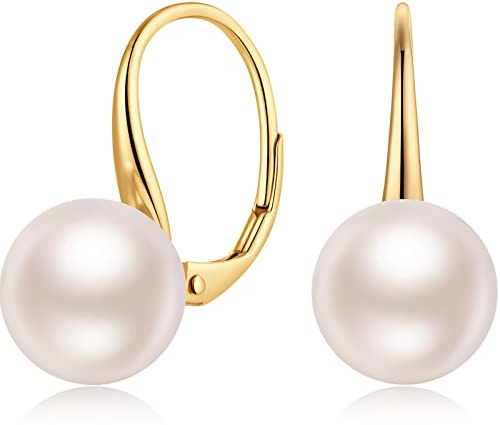 Orecchini Perle Goccia Argento Perle Pendenti Orecchini Oro Bianco Bianco Anallergici Goccia