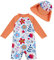 upandfast Langärmliger Badebekleidung für Baby Mädchen Surfanzug mit Sonnenschutz(Orange Blume,6-9 Monate)