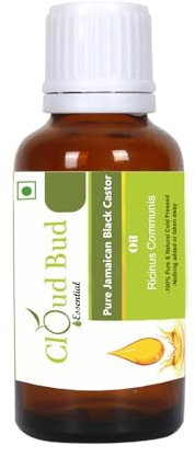 Cloud Bud Pure Jamaican Black Castor Oil 5ml 0.169oz Ricinus Communis 100% Pure and Natural Cold Pressed