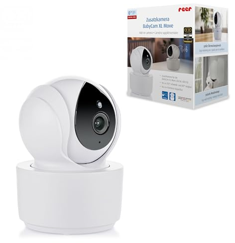 reer Tilläggskamera för 80510 BabyCam XL Move | Expansionskamera | Vidvinkel, sväng- och lutbar | mörkerseende | 2-vägs zoom