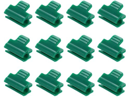 QUARKZMAN Gewächshausklammern für 7/16 Zoll PVC Rohr, 12 Stück Gewächshausfilmklammern Schattierungsnetzstangenclip Gartenbögen für Reihenabdeckung, Gewächshaus Kunststofffolie (Dunkelgrün)