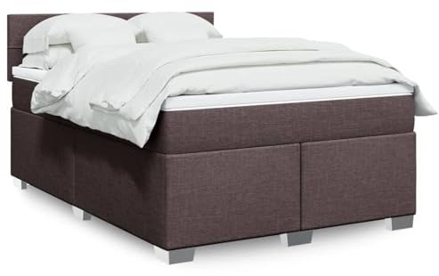 qohoio Boxspringbett mit Matratze Dunkelbraun 140x200 cm Bett Boxspringbett Bett Mit Matratze Polsterbett Schlafzimmer MöBel Stoff - 3288214