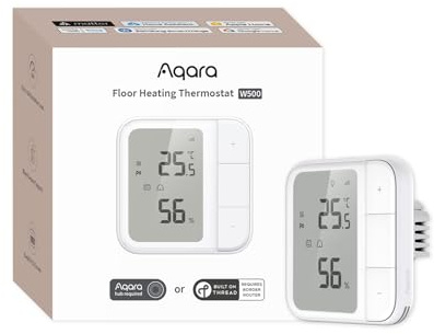 Aqara Thread/Zigbee Fußbodenheizung Thermostat W500, 16A Elektrische Heizung mit NTC Fußbodenfühler, Mehrere Steuerungsoptionen, Energieeffizient, Matter, für Apple Home, Alexa, Google, Home Assistant