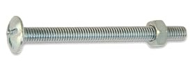 100 Boulons Poelier zingués diamètre 8,0 mm - Longueur 70 mm mm