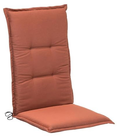 Generisch Gartenstuhlauflage - 50 x 120 cm - Rostbraun - Polyester - Hochlehner - mit Stehsaum