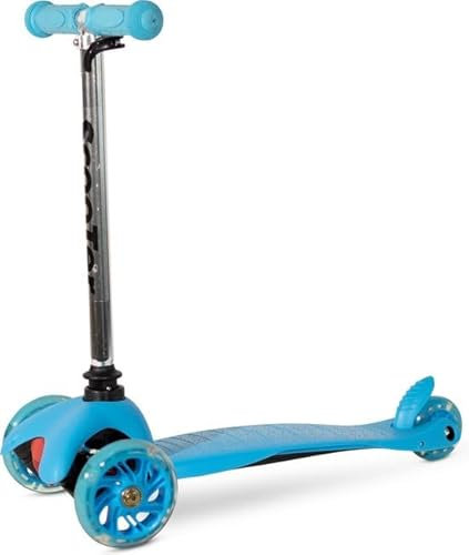 YAR Roller Kinder 3 Jahre bis 6 – Kinderroller mit 3 Rädern & LED Licht – City Tretroller für Jungen & Mädchen – Höhenverstellbarer Dreirad Scooter für Kinder bis 50 kg - Blau