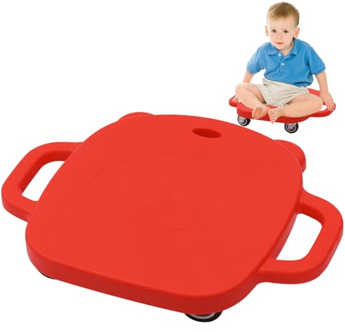 Kids Sitting Scooter Board with Handle,360° Swivel Wheels, Safe & Stable Sensory Scooter for Indoor/Outdoor Play, Improves Balance & Motor Skills, Ages 3+