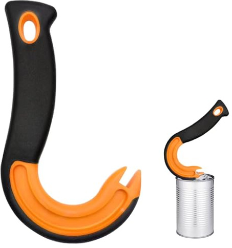 Apriscatole, apribottiglie a forma di J, apribottiglie ad anello, apriscatole, ganci, apribottiglie apribottiglie, apribottiglie facile da aprire per lattine con anelli di chiusura (1 pezzo)