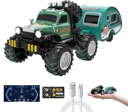 PAISHENKEJI Coche teledirigido Mini Coche RC: Camión RC Recargable de aleación, La aplicación móvil admite 4 Modos de Control: Control Remoto, programación, trazado de rutas y detección de Gravedad