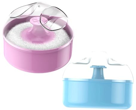 STAHAD 2 Piezas Polvo Corporal Esponjoso con Caja Almacenamiento Puff Suave para Niña Aplicación Limpia y para Sensible