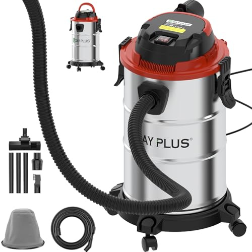 Lucn 3000W Industriestaubsauger Nass & Trockensauger 3-IN-1 20L 19Kpa Staubsauger Staubsauger Nass Trocken Sauger Industriestaubsauger Edelstahl