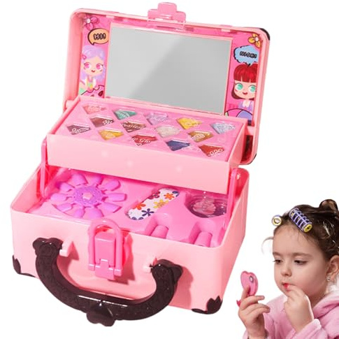 Set de Maquillaje para Niños,Juguetes Cosméticos | con Estuche Set de Cosméticos Infantil | para Fiestas De Disfraces Juveniles Cumpleaños Fotografías Y Teatro