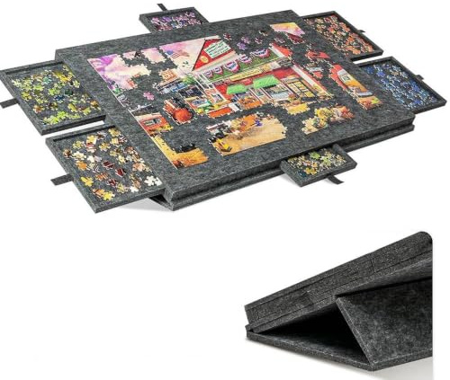 Tilting Jigsaw Puzzle Board Non-Slip Felt Jigsaw Board for 1000 Pieces