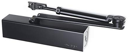 CISA 1C161105090, Chiudiporta Forza Regolabile Professional Plus 2, con Arresto, EN 2-6, Nero Opaco, Largh. Porta Max 850-1250